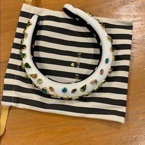 Lele Sadoughi Ivory Candy Jeweled Headband EUC
